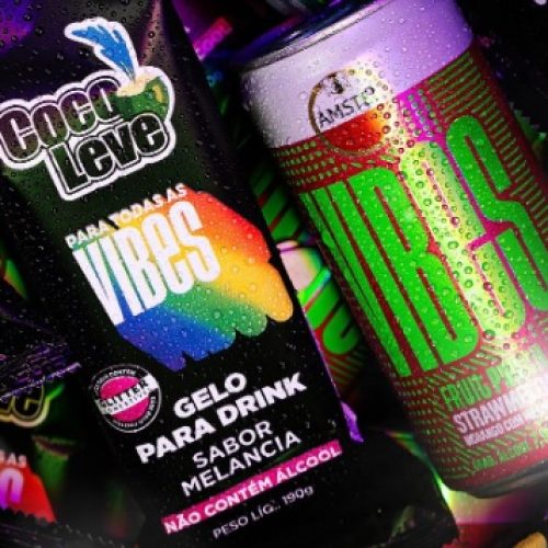 Ação da Amstel Vibes e Coco Leve tem gelo com glitter no Mês do Orgulho LGBT+